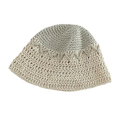 Dsgzkk Bucket Hat,Elegant Waves Bucket Hat Handwoven Breathable Crochet Hat Holiday Decors Vacation Hat Beige