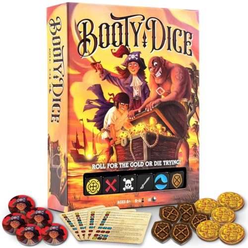 Messy Table Games Booty Dice - New! Fast Paced Pirate Fun for The Whole Family!
