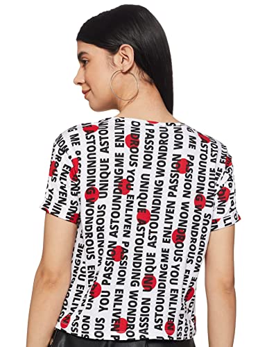 Image of Max Women Printed Regular Fit Crop T-Shirt