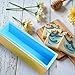 3 Pcs Soap Making Molds with Wood Box Tray, Flexible Rectangular Silicone Soap Molds for Homemade Craft DIY Tool (Blue, Pink, Green)