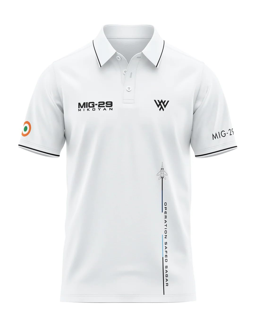 warriorworld Polo T-Shirt with Aircraft Graphic Print | Collar Neck Half Sleeve Casual Wear for Men-picture-13