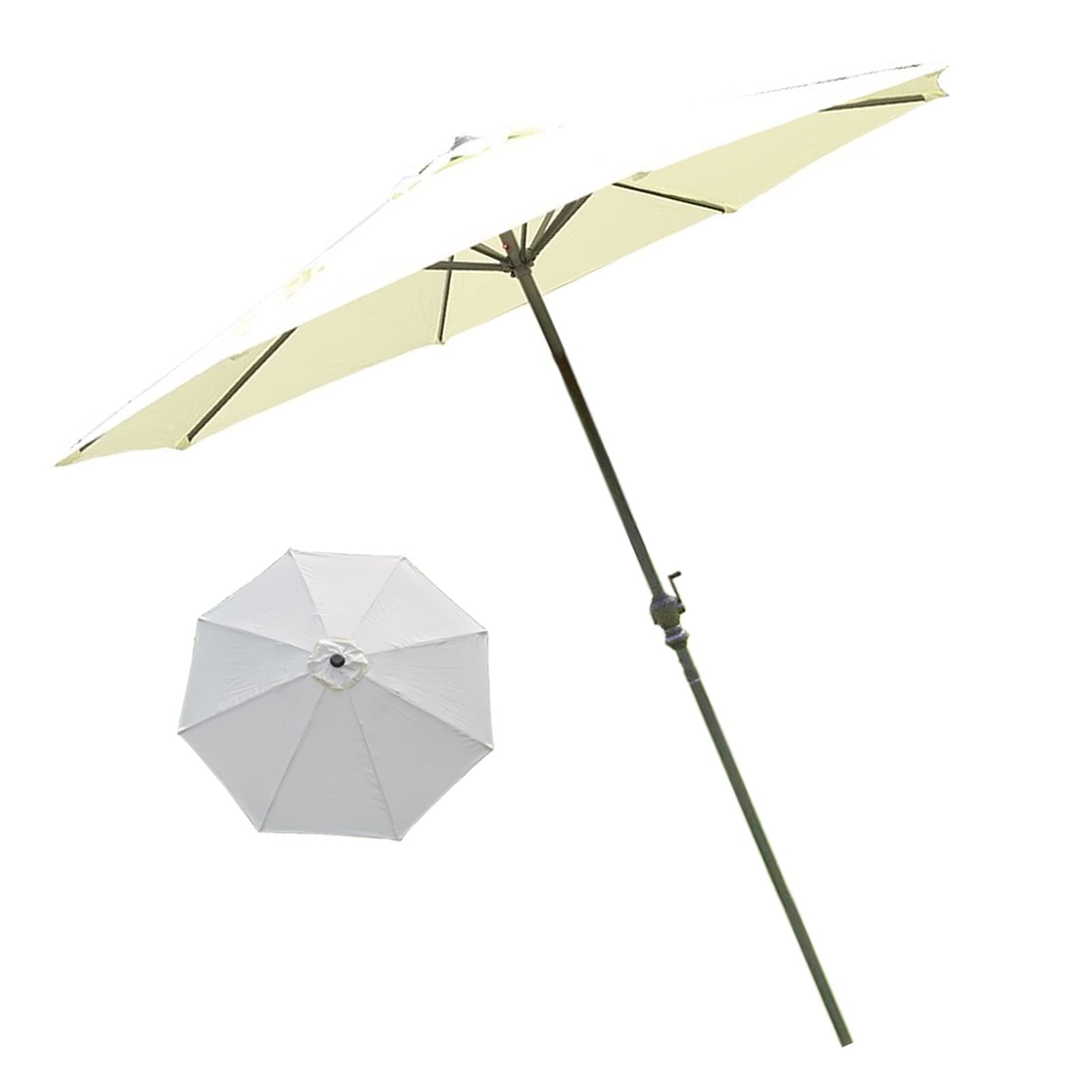 JOMRTS Outdoor Table Umbrella, Parasol Cover, Sun Protection Windproof Sunscreen Ventilation Umbrellas, for Backyard Pool Balcony Deck, Tilting Sun Shade Umbrella (White 118inch)
