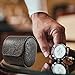 MR.OKAY Single Watch Travel Case- Classic Leather Watch Case With Perfect Texture.Portable Watch Roll Or Organizer For Storage And Display. Luxury Gifts For Men, All Handmade by Artisans.