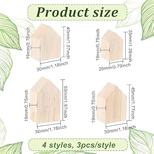 OLYCRAFT 12Pcs 4Sizes Unfinished Wood House Shaped Blocks Arrow Shape Wooden Tray Plates Blank Wooden Cutouts Farmhouse Wood Craft for Home Kitchen Office Shelf Coffee Bar Decor OLYCRAFT 12Pcs 4Sizes Unfinished Wood House Shaped Blocks Arrow Shape Wooden Tray Plates Blank Wooden Cutouts Farmhouse Wood Craft for Home Kitchen Office Shelf Coffee Bar Decor