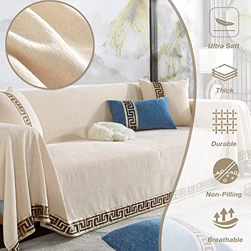 Sectional Couch Covers For 3 Cushion Couch Sofa Slipcovers,Pull Out Couch,L Shaped/Sofa Bed Couch,Futon/Chaise/Patio/Recliner/Rv/3 Seat Large Couch Cover For Moving Universal Furniture Protector #TOP2