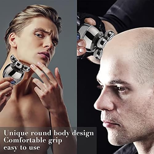 Head Shavers for Bald Men, 7D Floating Cutter Head Base Charging Portable Electric Shaver Men Beard Trimmer Clipper Waterproof Shaving Machine Kit (Color : Silver) - Image 5