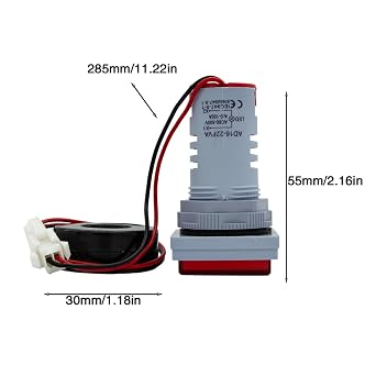 2PCS LED Display Panel Digital Voltmeter Ammeter Dual Display 22mm Square Panel AC 60-500V 0-100A for Industrial Equipment and Power System (red)