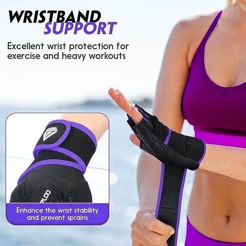 Image of Workout Gloves Gym Gloves Weight Lifting Gloves for Men Women with Full Palm Pad,Strong Wrist Wraps Support,Enhanced Grip,for Fitness,Training,Weightlifting,Exercise