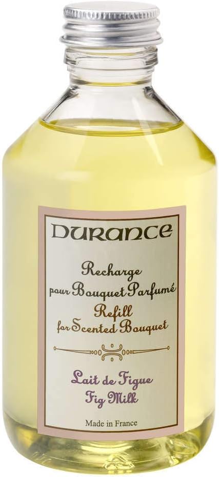 DURANCE Fig Milk Reed Diffuser Refill 250ml - Aromatherapy Scented Oil For Reed Diffusers - Fresh & Long Lasting Fragrance