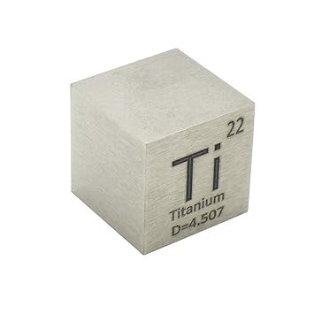 Titanium Cube Ti 995 Element Cube Pure 25.4mm Density Cube for Element Collection Periodic Table Hunter, and More (1