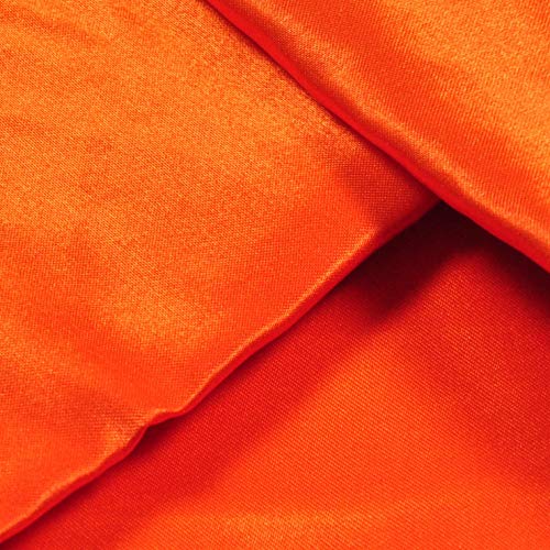 Image of Charmeuse Satin Orange Fabric, 60 inch Wide, Silky, for Wedding,Bridal,Decoration, Fashion,Apparel Crafts by 3YardS