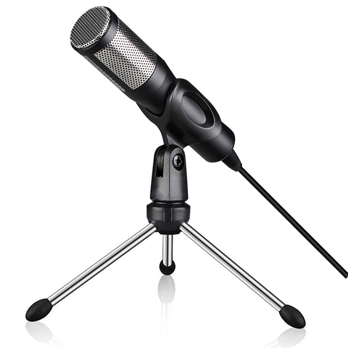 AKT Live Show mikrofon pojemnościowy studyjny mikrofon do nagrywania z mini stojakiem do laptopa PC Tablet