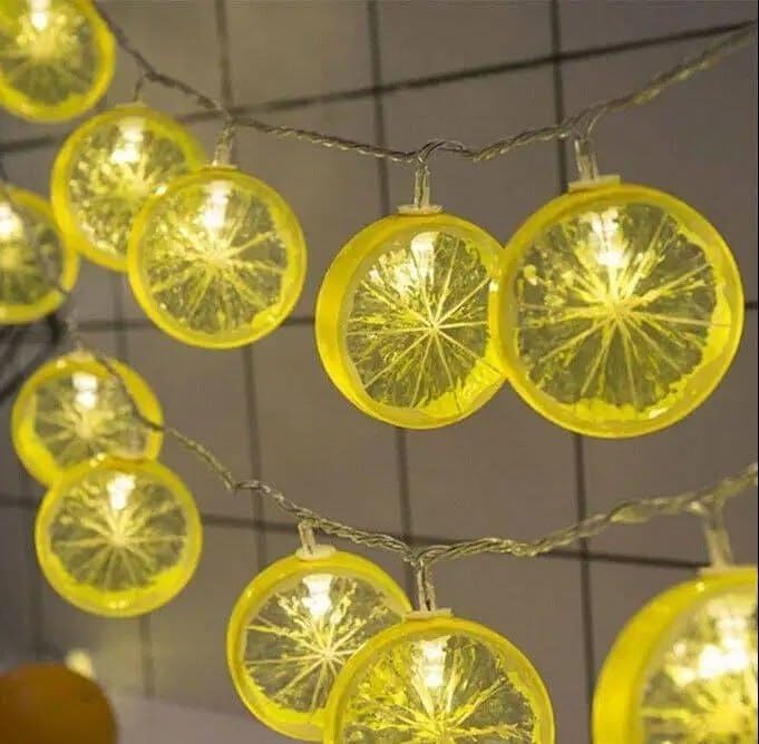 Dherik Tradworld 16 LED Lemon Decor String Lights || Fruit Shape Decorative String Light || Lime Slice Fairy Lights for Wedding, Home, Birthday