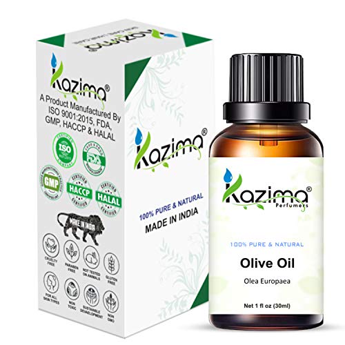 Image of KAZIMA Olive Carrier Oil - 100% Pure & Natural Cold Pressed Carrier Oil for Acne Scars, Skin & Hair, 30 ml