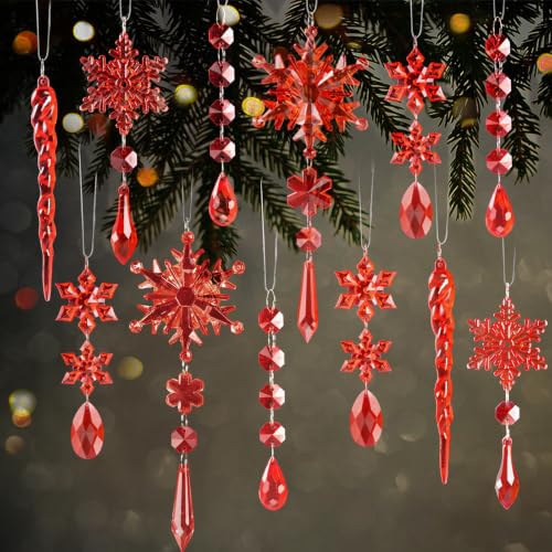 Image of Crystal Christmas Ornaments for Tree Decorations, Winter Wonderland Party