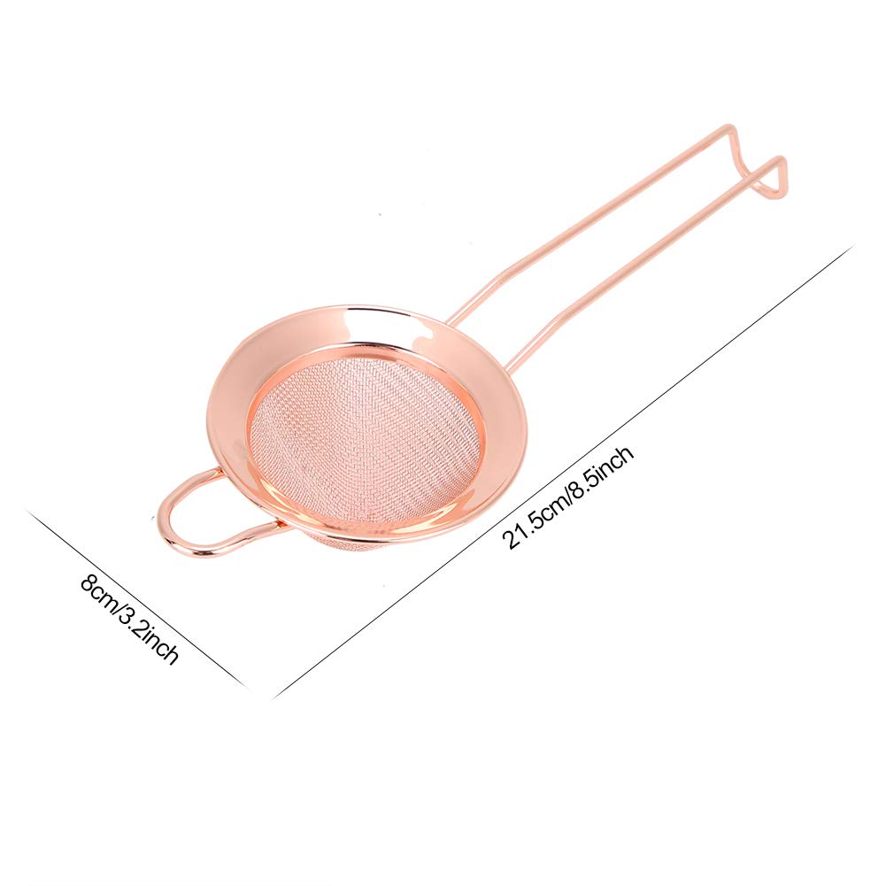 Stainless Steel Cocktail Powder Strainer Filter For Bars And Bartending Rose Gold Stainless Steel (Rose Gold)