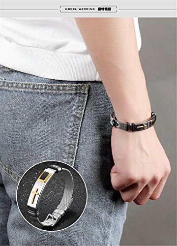 Pulsera ajustable para hombre en acero inoxidable dorado miniatura 4