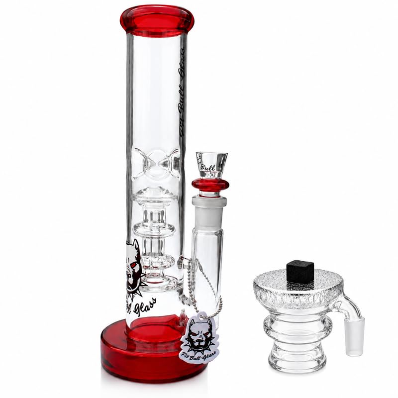 BONG- 12 Inch Scientific Glass Bong with Multi-Tier Percolator Filtration | Ice Chamber Cooling System, 18mm Joint, 5mm Thick Borosilicate Glass Hookah | Heat Resistant Design, Heavy Duty Base with 2 Bowls-image-4