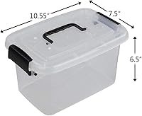 Vista 2 de Ramddy Contenedores de plástico transparente de 5 cuartos de galón con tapa, caja de cierre versátil con asas negras, 6 paquetes