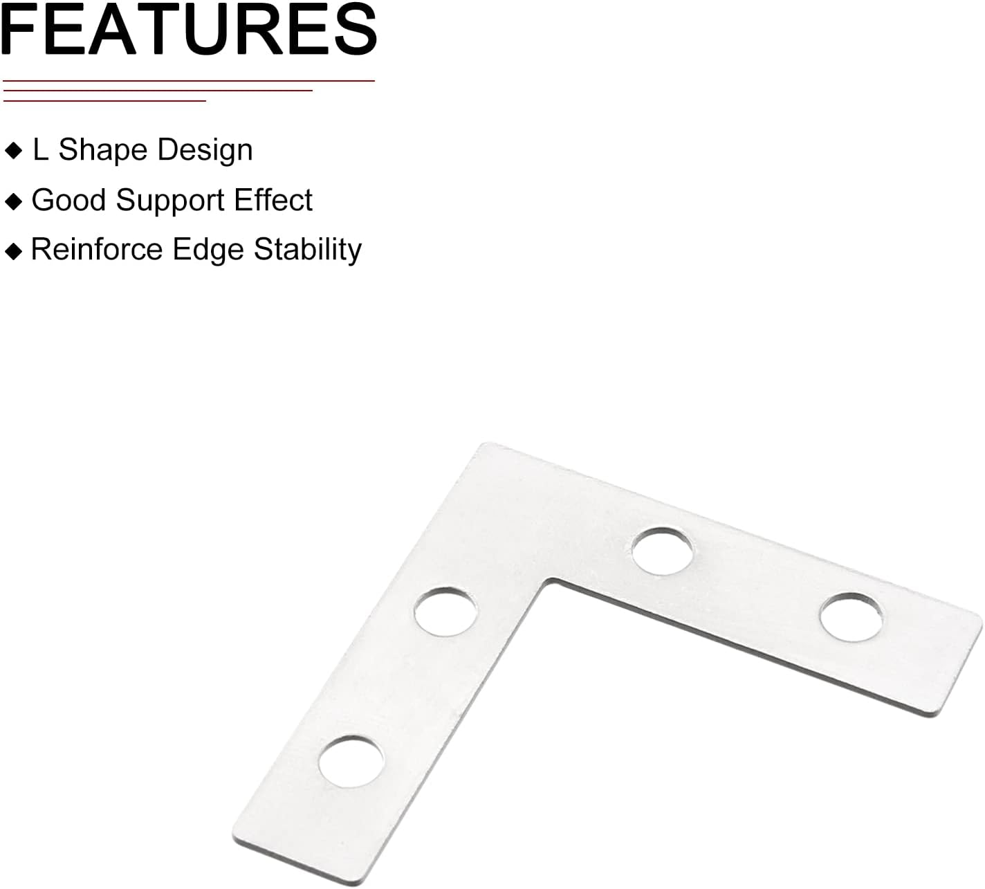 DTGN 38x38mm(LxW) L Shape Repair Plates -20Pack- Good for Wood Furniture Maintenance - Metal Corner Brackets - Silver Tone