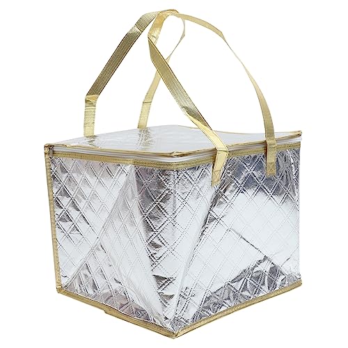 FUNOMOCYA Insulated Food Packing Bag for Cake Pizza and Seafood Reusable Thermal Food Storage Bag with and Trim Size 1pc