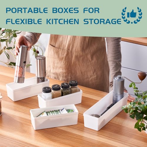Qualezy Storage Bag Organizer for Kitchen- Baggie Drawer Organizer & Plastic Food Storage Bags Holder- Compatible with Gallon, Quart, Sandwich, Snack Bags, Freezer, Slider Bags-4 Separate Pieces White - Image 3
