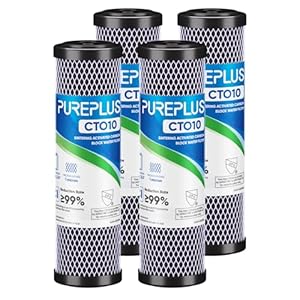 PUREPLUS CT010 Aktivkohle Wasserfilterkartusche, 4 Stück