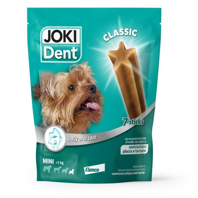 Joki Dent Mini Classic Bastoncini per Igiene Dentale Cani, 7 Sticks, per Cani fino a 5 kg