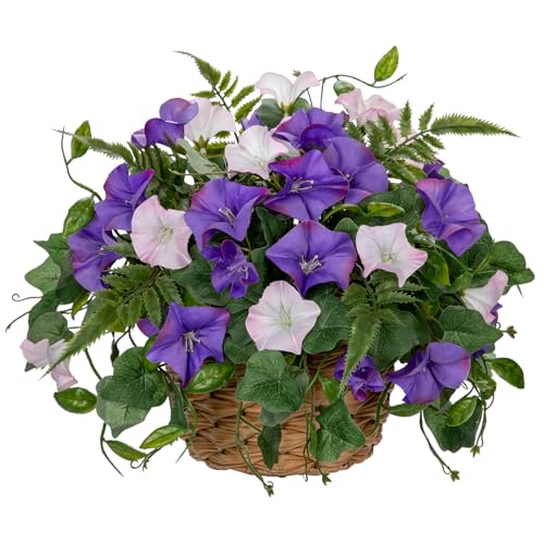 Arborus Artificial Morning Glory Flowering Plants in Woven P