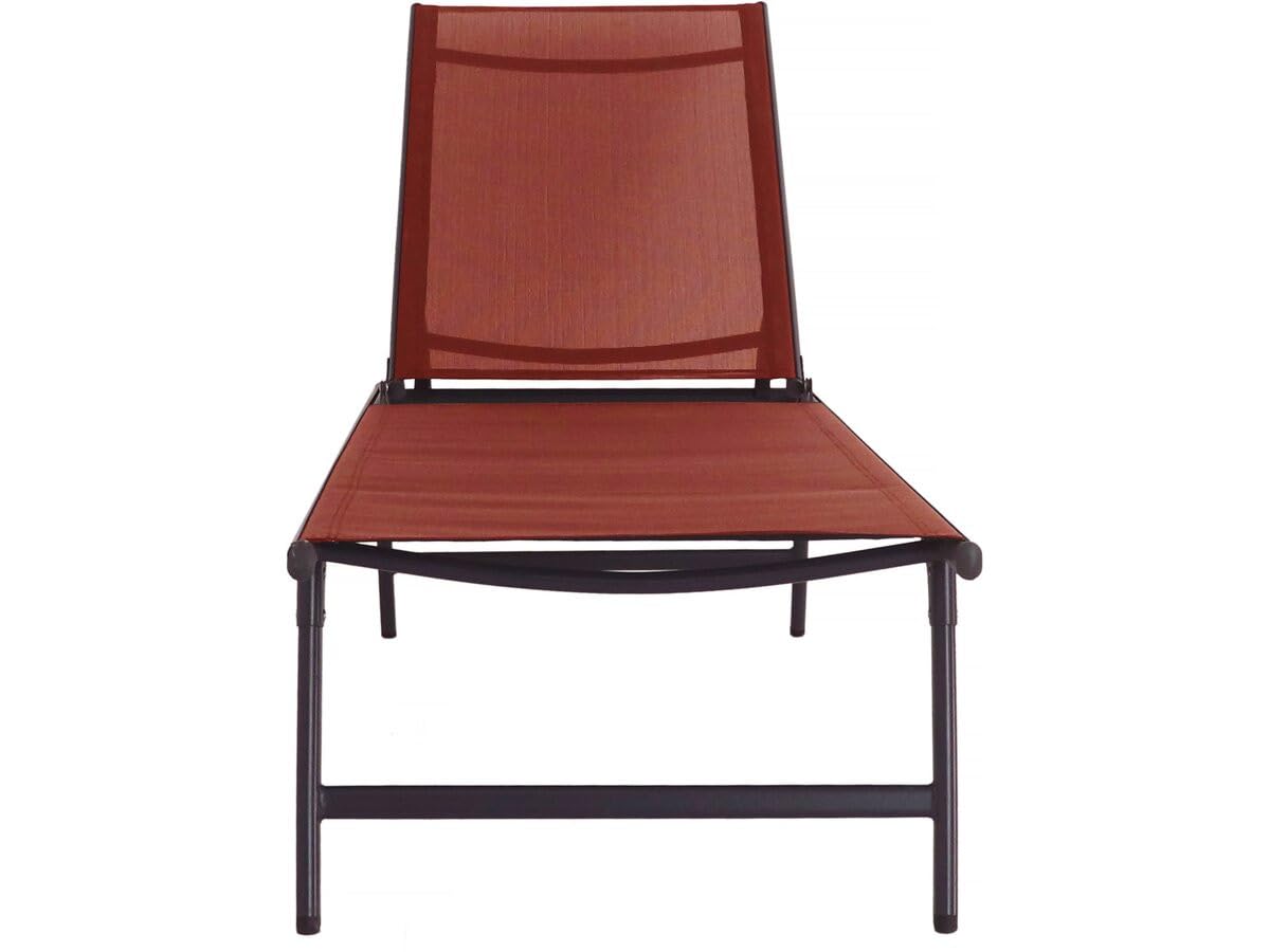 Habitat et Jardin Lot de 2 Bains de Soleil en métal Sublima - 180 x 54 x 104 cm - Terracotta