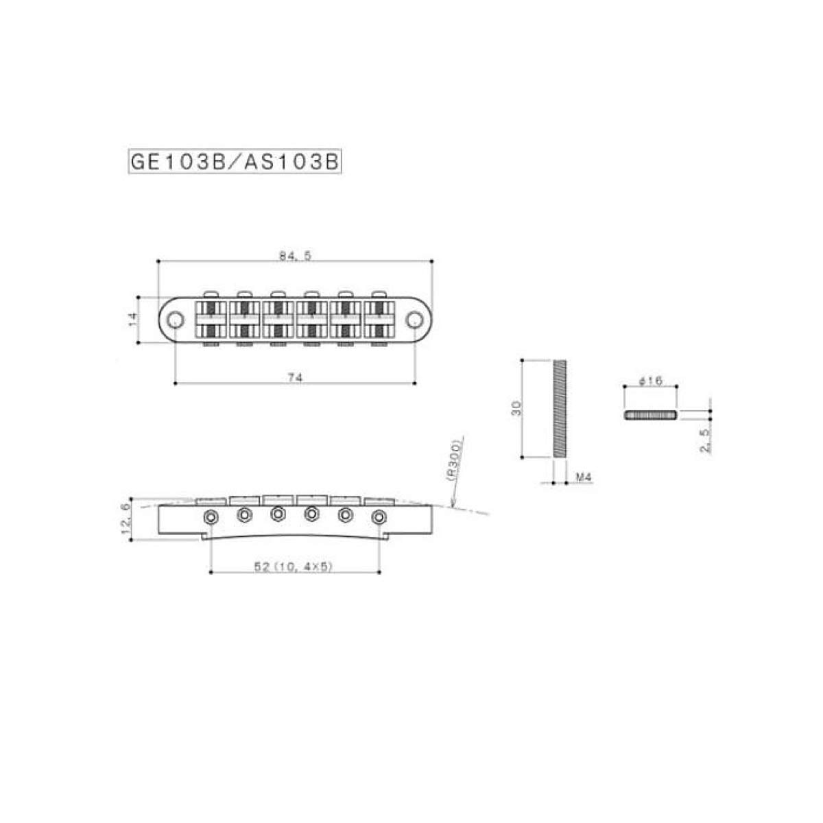 Gotoh Tune-o-matic Bridge Standard Post Black PGE-103BB-GTI