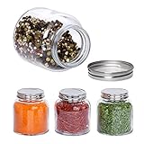 MamboCat 4er Set Gew&uuml;rzgl&auml;ser Doria I 325 ml I rund I bauchiges Vorratsglas I Schraub-Deckel Silber I Wiederverwendbare Aufbewahrungsdose