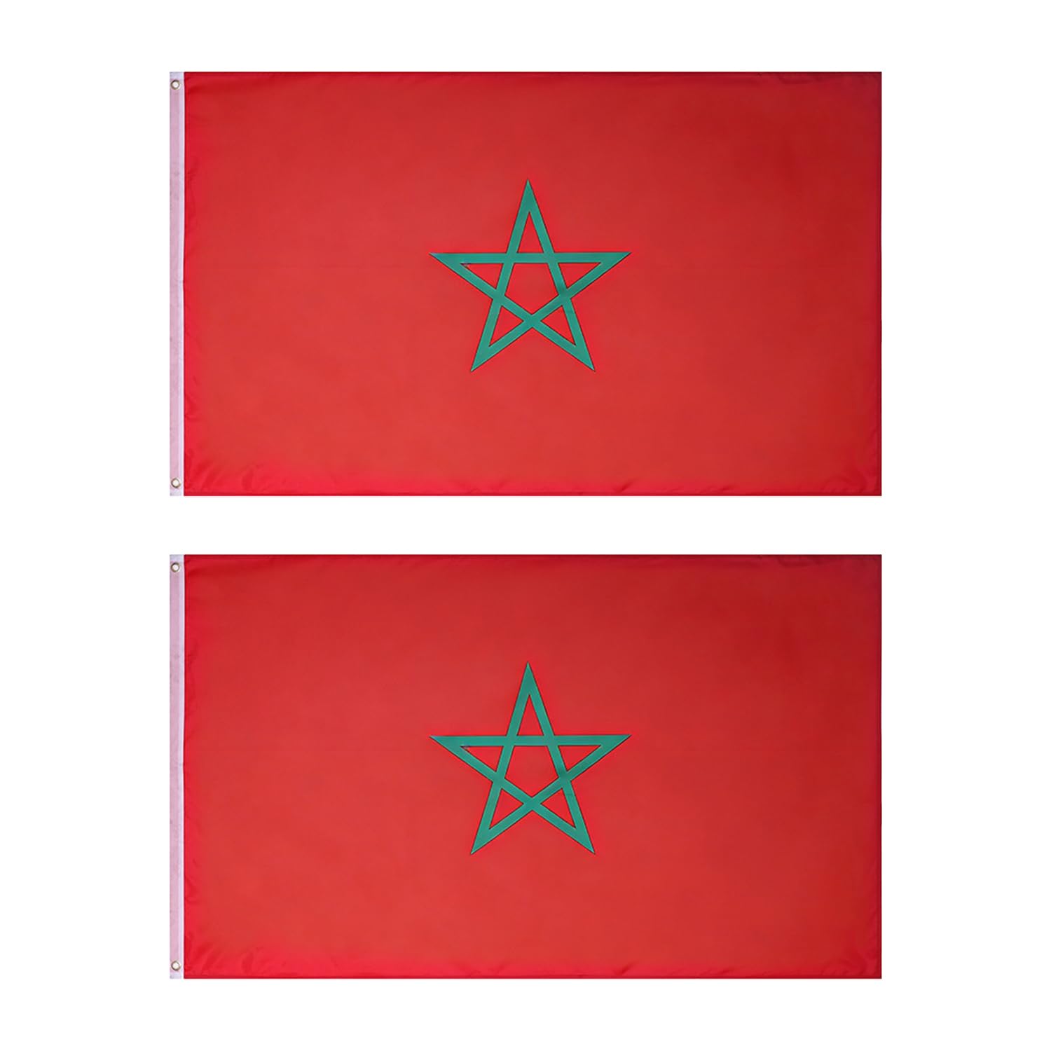 2 Bandiere Nazionali Marocchine, 90X150Cm Grandi Bandiere Nazionali, Decorazioni per Feste, Adatte per Appendere All'Aperto E al Chiuso.