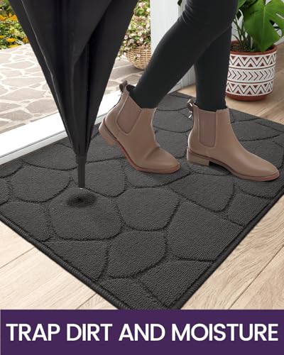 Paillasson d'entrée absorbant pour stopper la boue tapis grand format lavable anti-glisse - 6