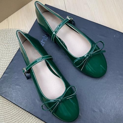 WENJIAZHIZHI Women's Bowtie Round Toe Ballet Flats Elegant Bride Dress Flat Shoes Dance Shoes Female Loafers2