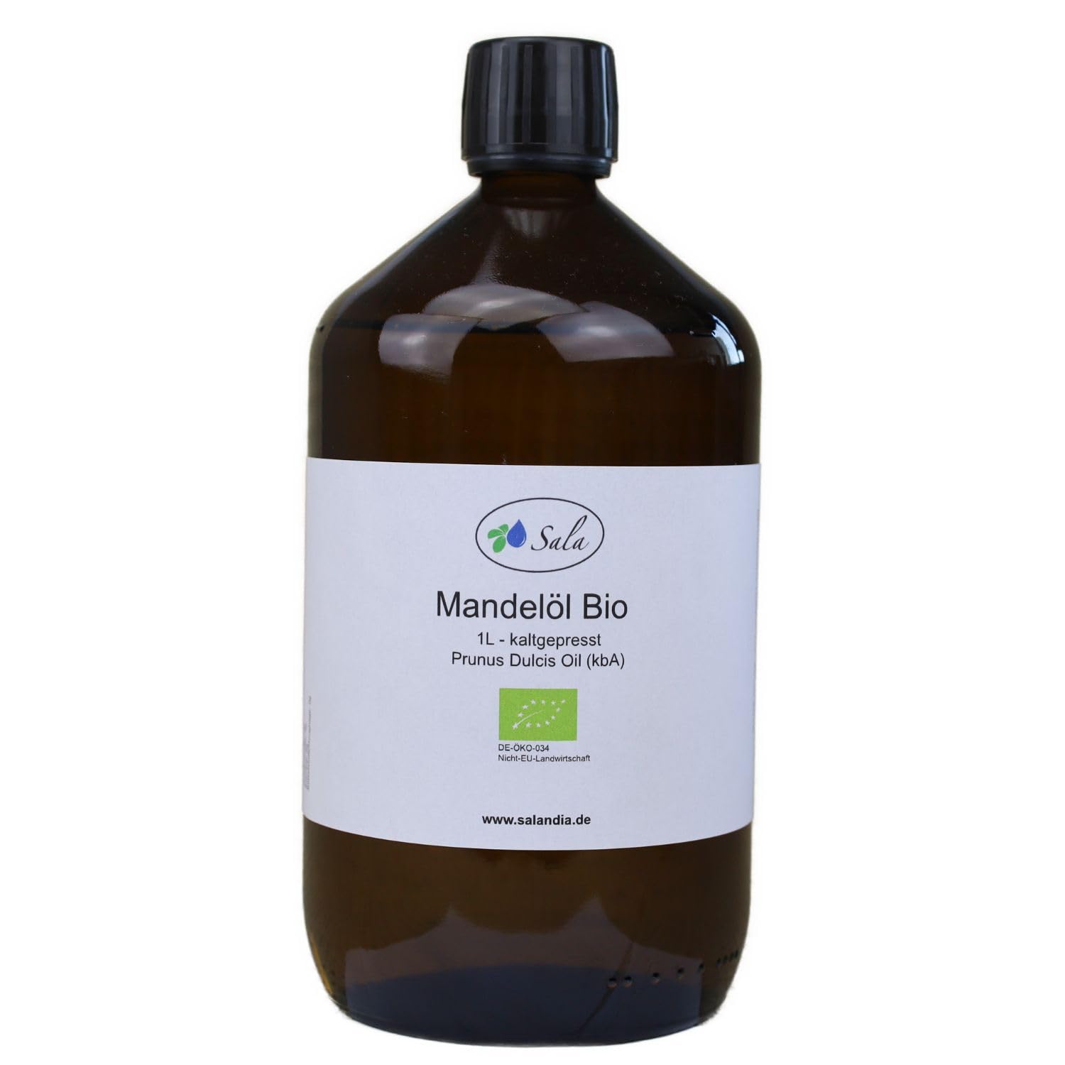 Sala Olio di mandorle spremuto a freddo biologico 1000 ml (bottiglia di vetro da 1 litro)