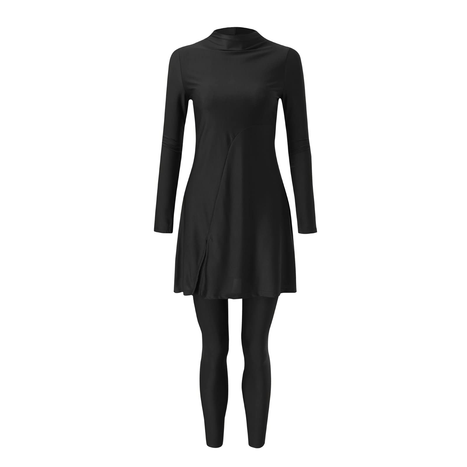 Conjunto de Burkini Musulmán para Mujer Traje Baño Manga Larga con Detalles Plisados Verano Playa Bikini Super Push Up Sexy Vestir Dos Piezas BañAdores Natacion