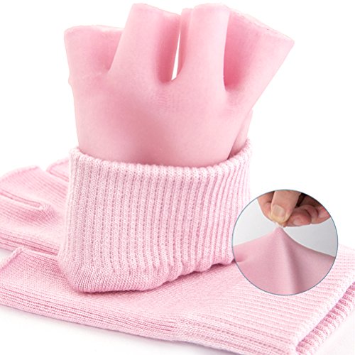 Frcolor Cotton Moisturizing Gloves, Day Night Instantly Soften Repair Eczema Dry Rough and Cracked Hands Gel Lining Infused with Essential Oils and Vitamins