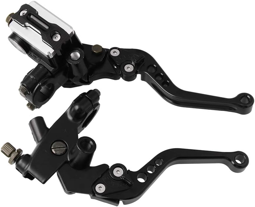 Sporacingrts 1 Pair 7/8" Handlebar Universal Motorcycle Brake Clutch Lever with Master Cylinder Reservoir Compatible with Harley Yamaha Kawasaki Suzuki