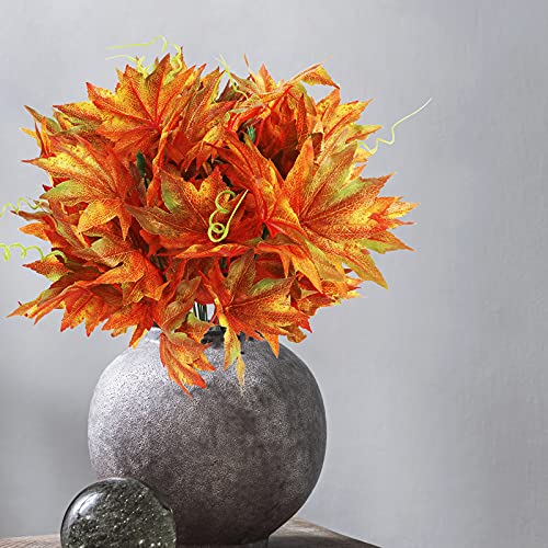 RSTYS - Set di 6 foglie di acero finte in seta