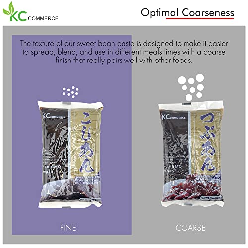 Kc Commerce Sweetened Red Bean Paste - Adzuki Beans, Japanese Mochi Rice Cake Sweets Anko, Mashed Tsubuan, Vegan & Gluten-Free, No Preservative, No-Msg, Non-Gmo, 14.11Oz, (Fine) Pack Of 3 #TOP5