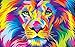 Leone colorato , Puzzle in legno for adulti , 300/500/1000/1500/2000/3000/5000 Pezzi for bambini Ragazzo Ragazza Amici Giocattoli romantici Giocattoli Gioco Arte Pittura Decorazione Anime del fumetto