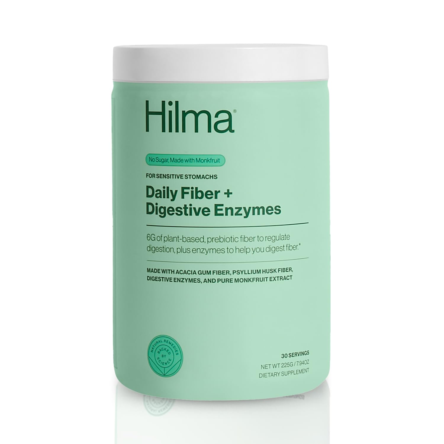 Hilma Daily Fiber and Digestive Enzymes Powder, Vegan, 30 Servings