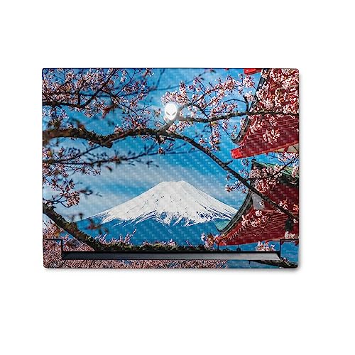 MightySkins Carbon Fiber Skin Compatible with Alienware M18 R1 (2023) Full Wrap Kit - Overlooking Fuji | Protective, Durable Textured Carbon Fiber Finish | Easy to Apply | Made in The USA