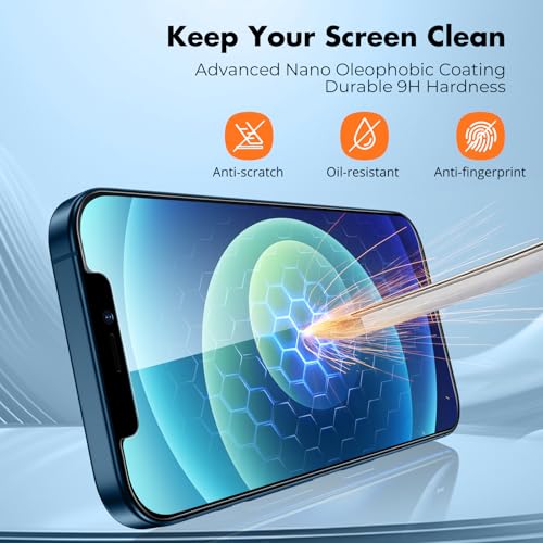 Image of UNBREAKcable 3-Pack Screen Protector for iPhone 12 / iPhone 12 Pro, Double Shatterproof Tempered Glass [Easy Installation] [9H Hardness] [99.99% HD Clear] [Case Friendly] for iPhone 6.1 inch