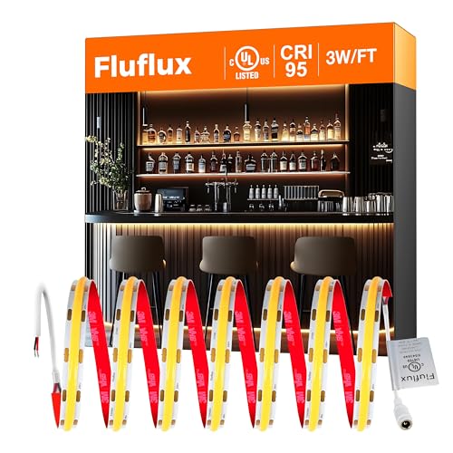 Image of COB LED Strip Lights 2700K, 24V DC Tape Light with Strong 3M VHB Tape, CRI 95, UL Listed, Cuttable, Dimmable, 3W /FT for Bars, Restaurants, Hallways, Cozy Ambiance (NO Power Supply)