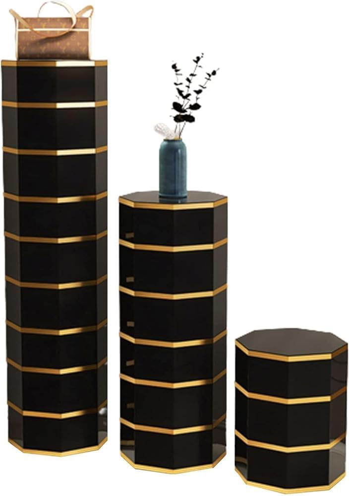360° Rotating Shoe Rack Cabinet, Modern Space-Saving Shoe Storage Organizer, Octagon Design, 12 Layers, Black, Perfect for Entryway, Hallway, Corner Use