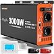 JARXIOKE 3000W/6000W Wechselrichter 12V 230V Reiner Sinus Spannungswandler mit LCD-Fernbedienung & 2 EU Steckdose & USB Port & (30w) Type-C Port,Inverter Konverter