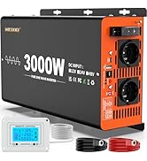 JARXIOKE 3000 W Omvormer 12 V 230 V Zuivere Sinus Spanningsomvormer met LCD-Afstandsbediening & 2...