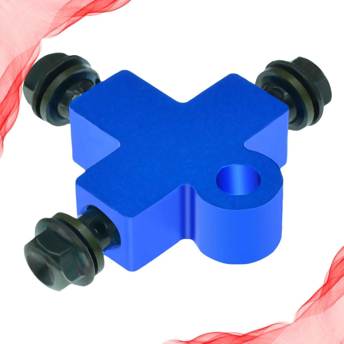 Aluminium Alloy Motorcycle Brake Oil Parts Joint Brake Fluid Replacement Tee Connector for Car and Motorcycle with One-person Operation Random Color